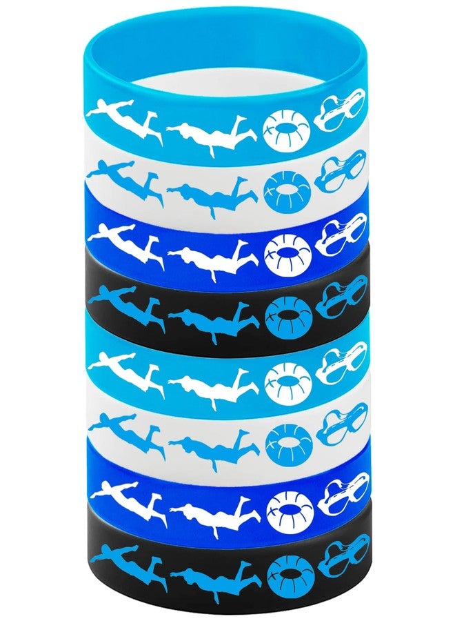 PIBIPAID 48PCS Swimming Rubber Bracelet Party Favors -Swimming Silicone Wristband Party Supplies Decorations Swimming Action Sport Themed Birthday Baby Shower Party - Image 5